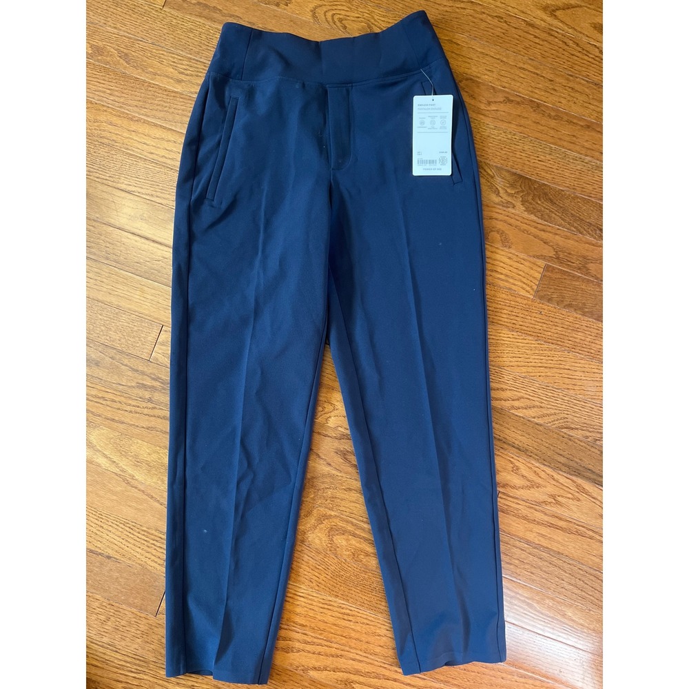 Athleta Endless Pant Trousers Cropped High Rise Navy Blue